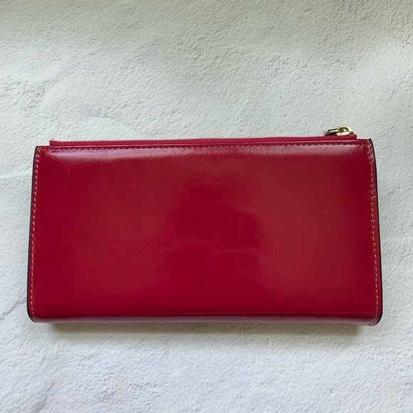 ItsLife Women’s RFID Wallet - Waxed Vegan Leather - Raspberry - Picture 2 of 7